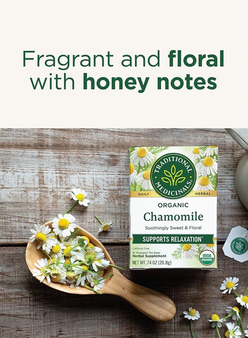 Traditional Medicinals Organic Chamomile Supports Relaxation Caffeine Free 16 Tea Bags - Image 3